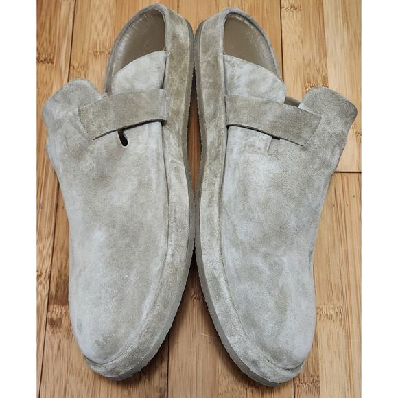 Vince Men's 13 Beige Essex Suede Leather Flat Casual Preppy Clog Shoes Slip On - Picture 6 of 9